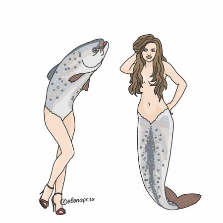 Русалка с головой рыбы