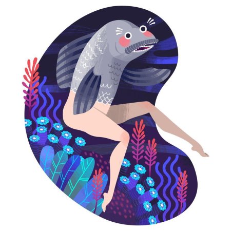 Русалка с рыбьей головой