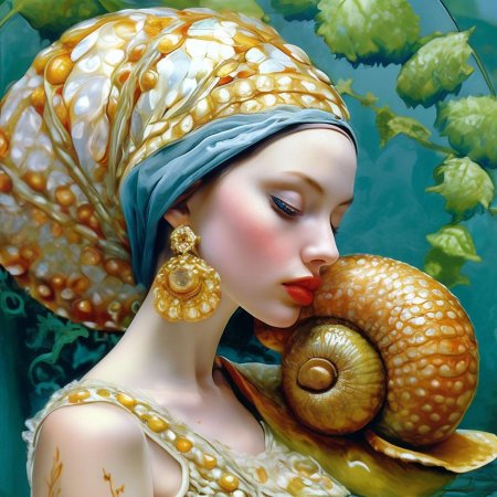 Девушка в ракушке