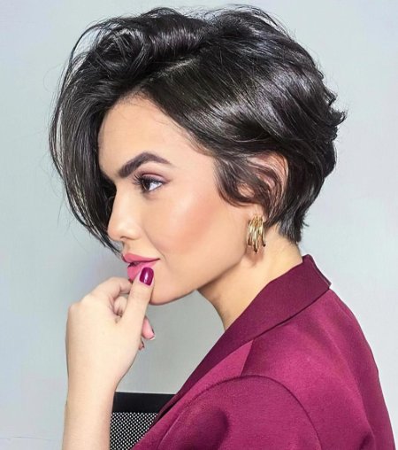 Пикси на средние волосы