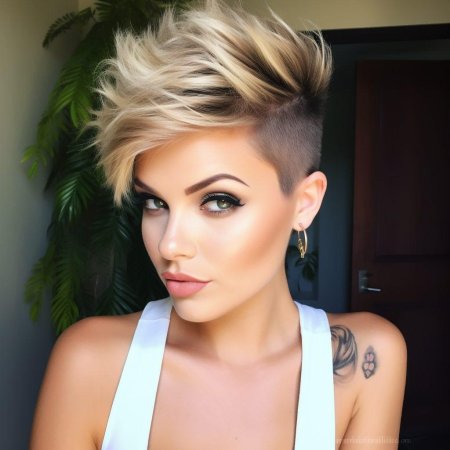 Женская прическа пикси