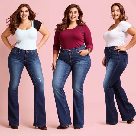 Джинсы клеш плюс сайз