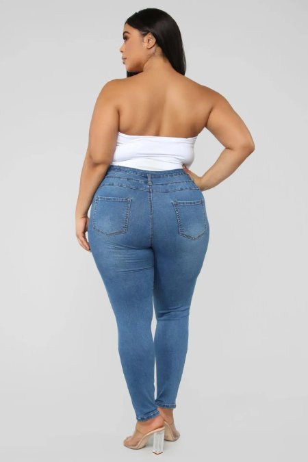 Джинсы женские больших размеров с высокой посадкой