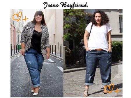 Джинсы бойфренды на полных девушках