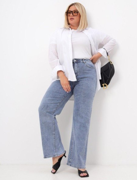 Джинсы палаццо на полных женщин