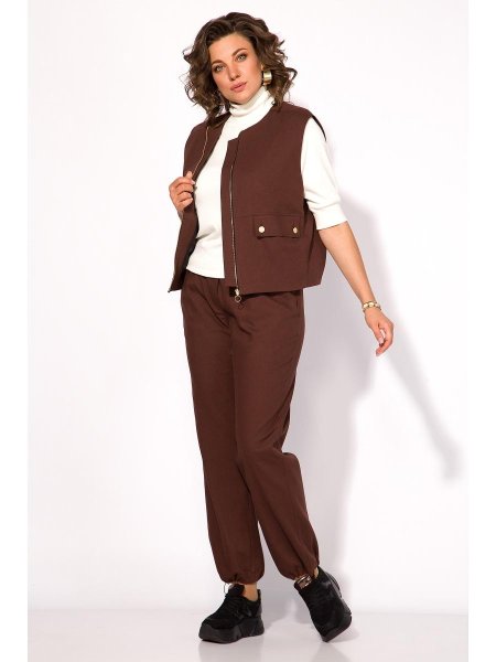 Брючный костюм с жилетом женский