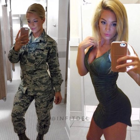 Девушки в униформе и без