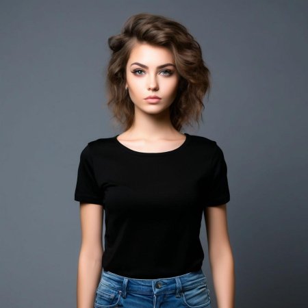 Черная футболка женская