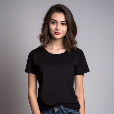 Модель в черной футболке