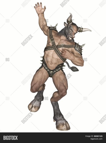 Минотавр на белом фоне