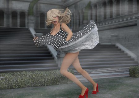 Сдуло платье