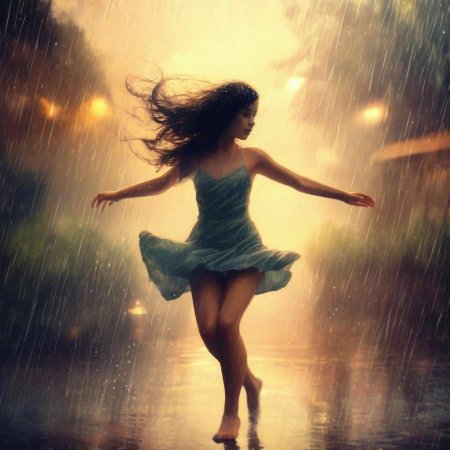 Девушка под дождем