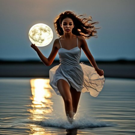 Луна и девушка