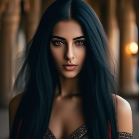Длинные черные волосы