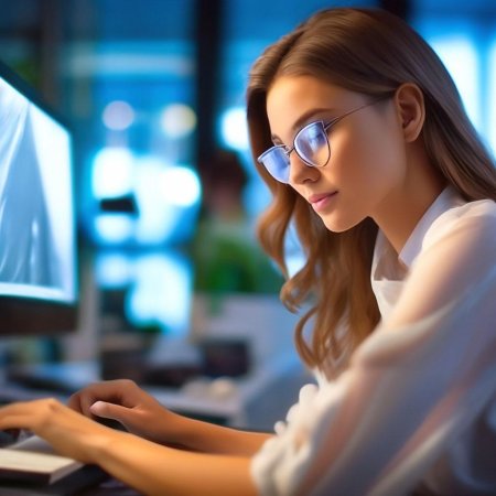 Красивая девушка в очках