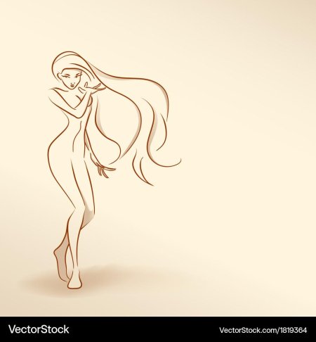 Женский силуэт на бежевом фоне