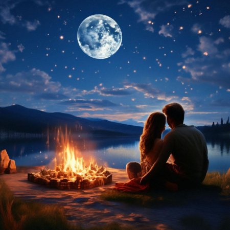 Влюбленные у костра
