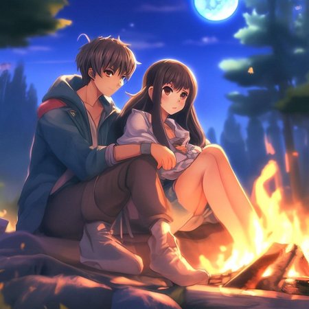 Аниме девушка с парнем