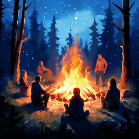 Костер в лесу