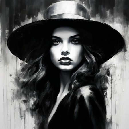 Рисунок девушка в шляпе