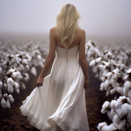 Блондинка в белом платье