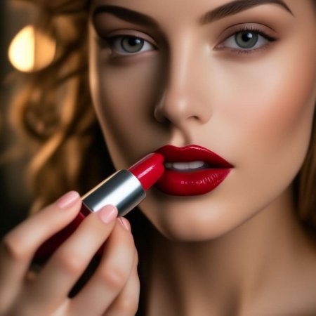 Девушка с красной помадой