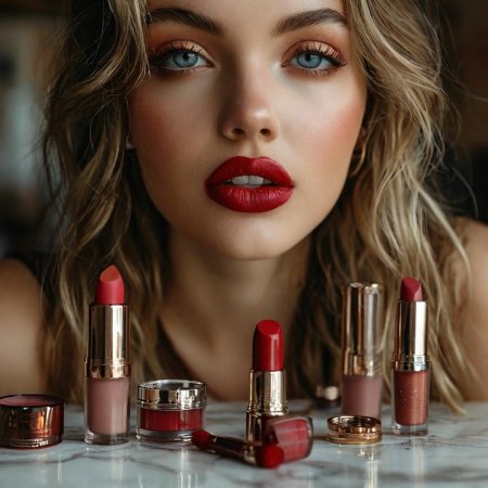 Малиновая помада