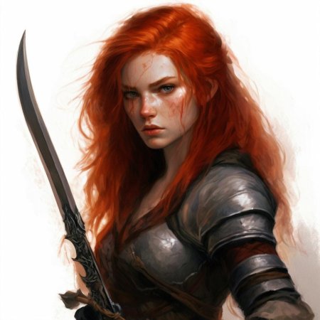 Девушка воин арт