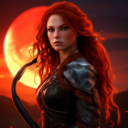 Рыжая девушка арт