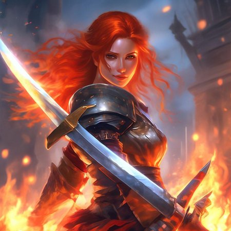 Арт девушка рыцарь