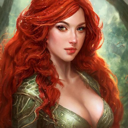 Рыжеволосая девушка с зелеными глазами