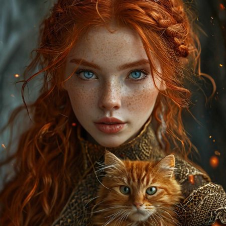 Красивая девушка рыжая