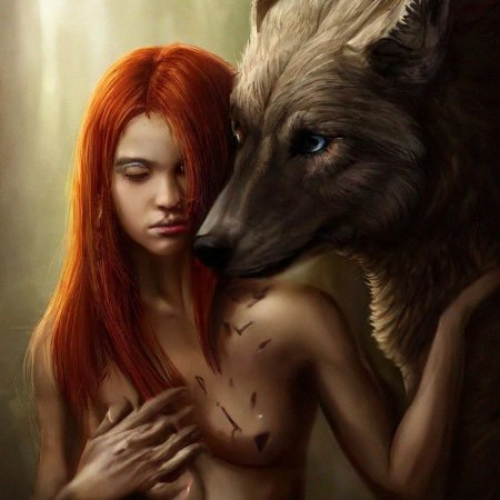 Девушка с волками