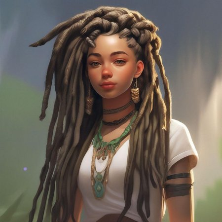 Девочка с дредами