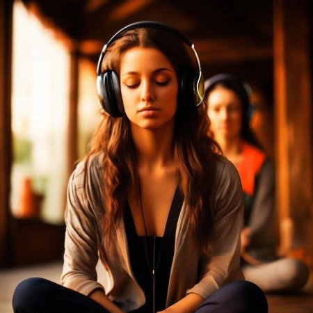 В наушниках