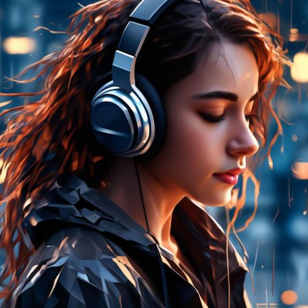 Девушка с наушниками