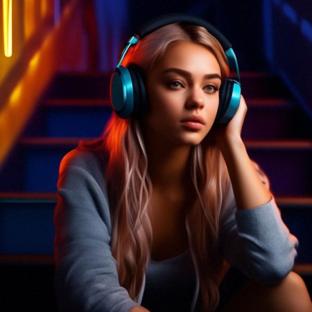 Девушка в наушниках