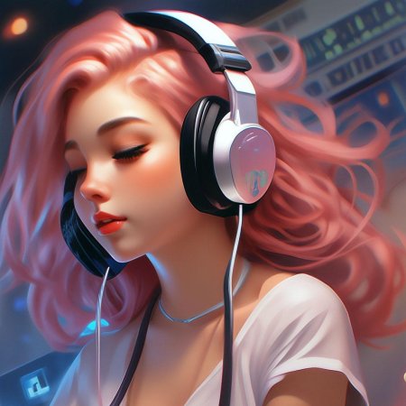 Девочка в наушниках
