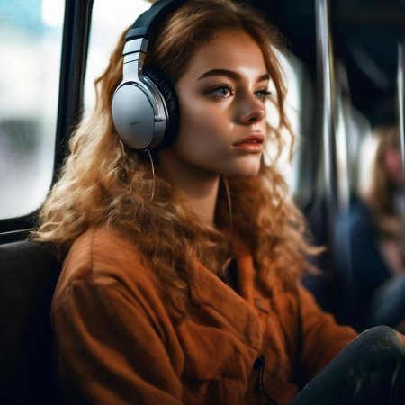 Девушка слушает музыку