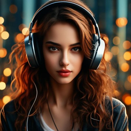 Girl with headphones
