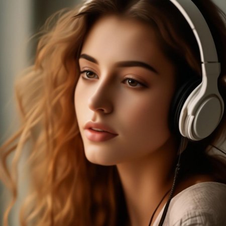 Девушка слушает музыку