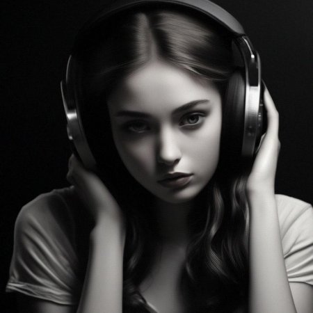 Девочка с наушниками