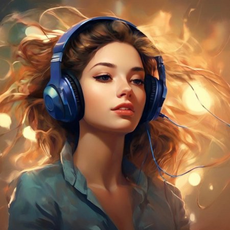 Девушка слушает музыку