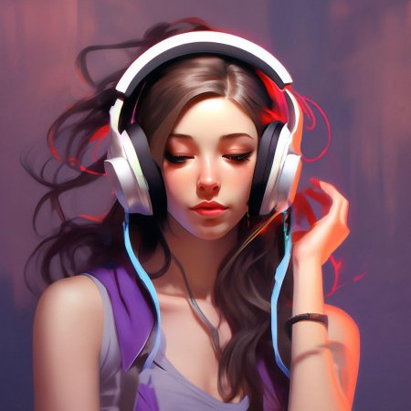 Женщина в наушниках