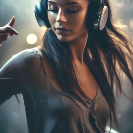 Девушка в наушниках