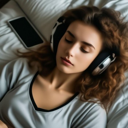 Девушка лежит на кровати