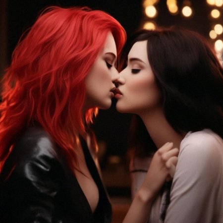 Девушка целуется с девушкой