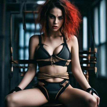 Связанные веревкой девушки