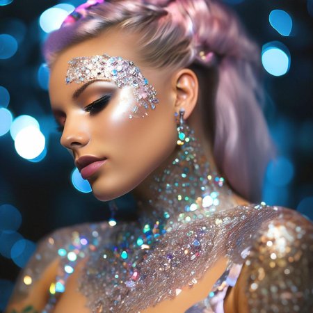 Макияж с глиттером
