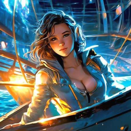 Девушка на катере